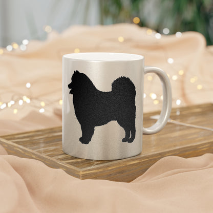 Samoyed Silhouette Metallic Coffee Mug