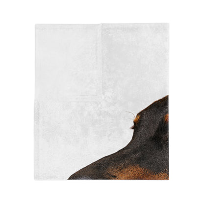 Doberman Head Velveteen Microfiber Blanket