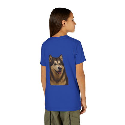 Malamute Head Youth Unisex Short Sleeve Crewneck Tee