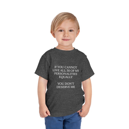 50 Personalities Toddler Unisex Short Sleeve Crewneck Tee