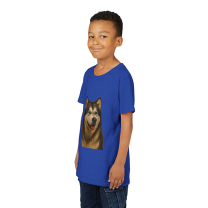 Malamute Head Youth Unisex Short Sleeve Crewneck Tee