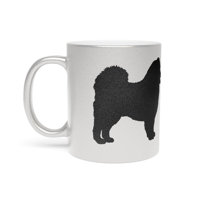 Samoyed Silhouette Metallic Coffee Mug