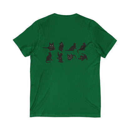 Cats Unisex Short Sleeve V-Neck Tee