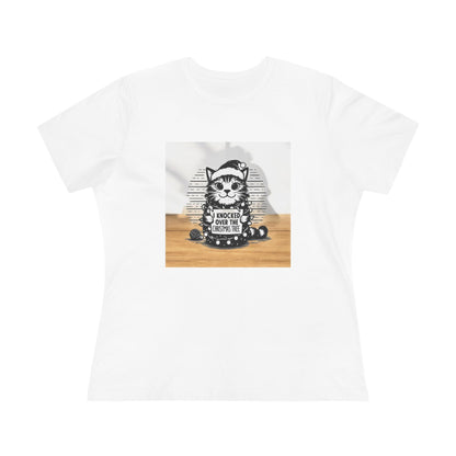 Naughty Cat Women's Short Sleeve Crewneck Tee