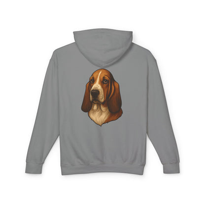 Basset Hound Head Unisex Lightweight Hoodie