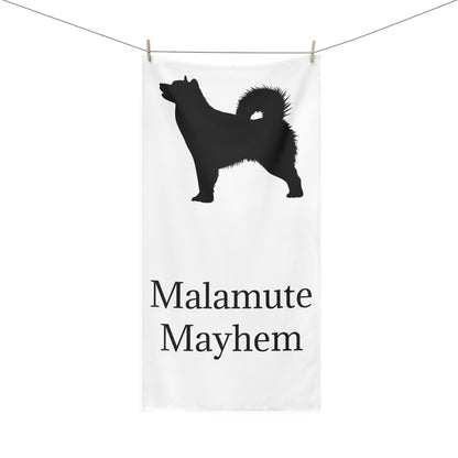 Malamute Mayhem Mink-Cotton  Beach Towel