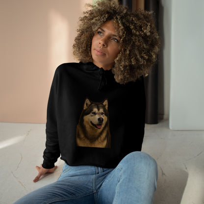 Malamute Head Women's Crop Hoodie
