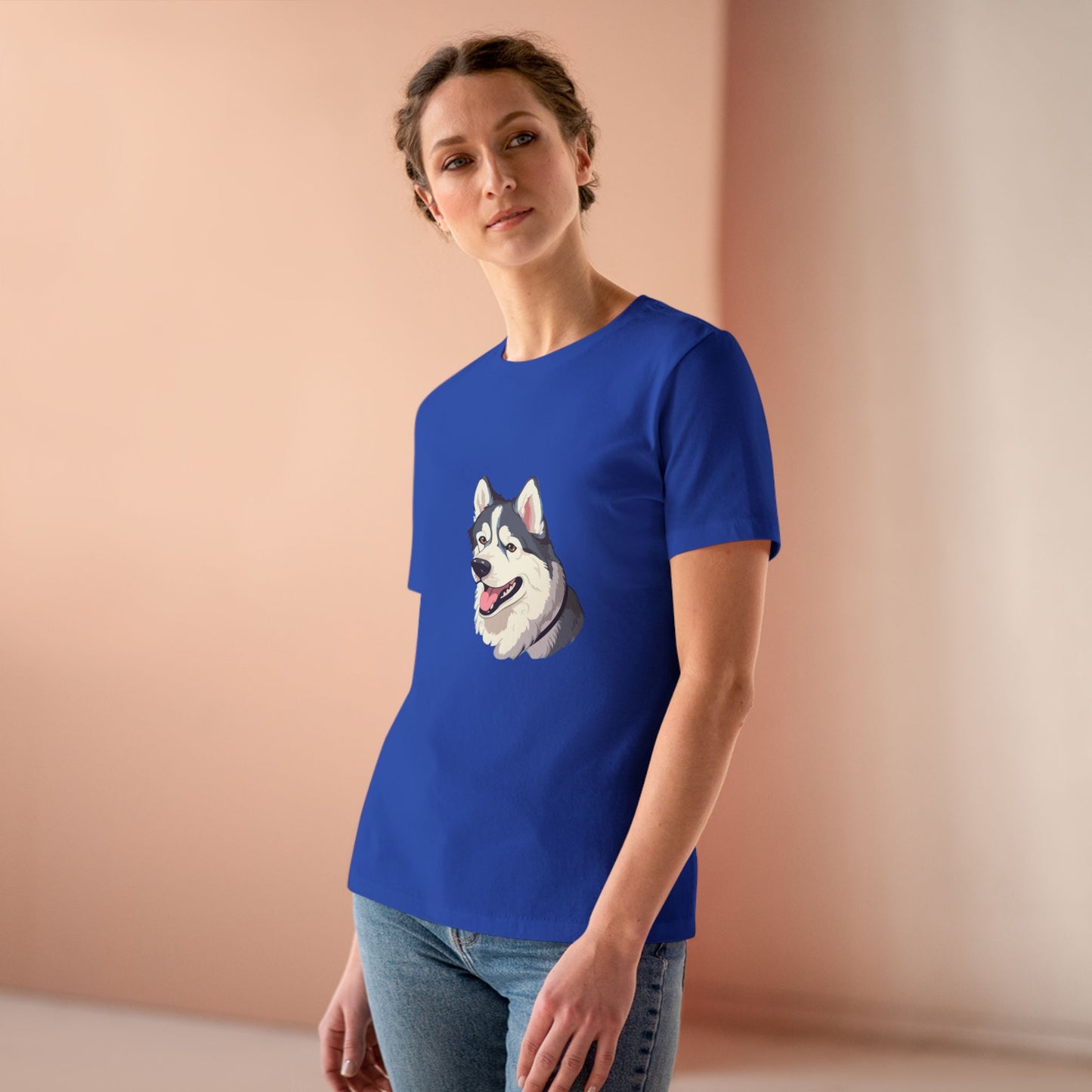 Malamute Head Women's Short Sleeve Crewneck Tee