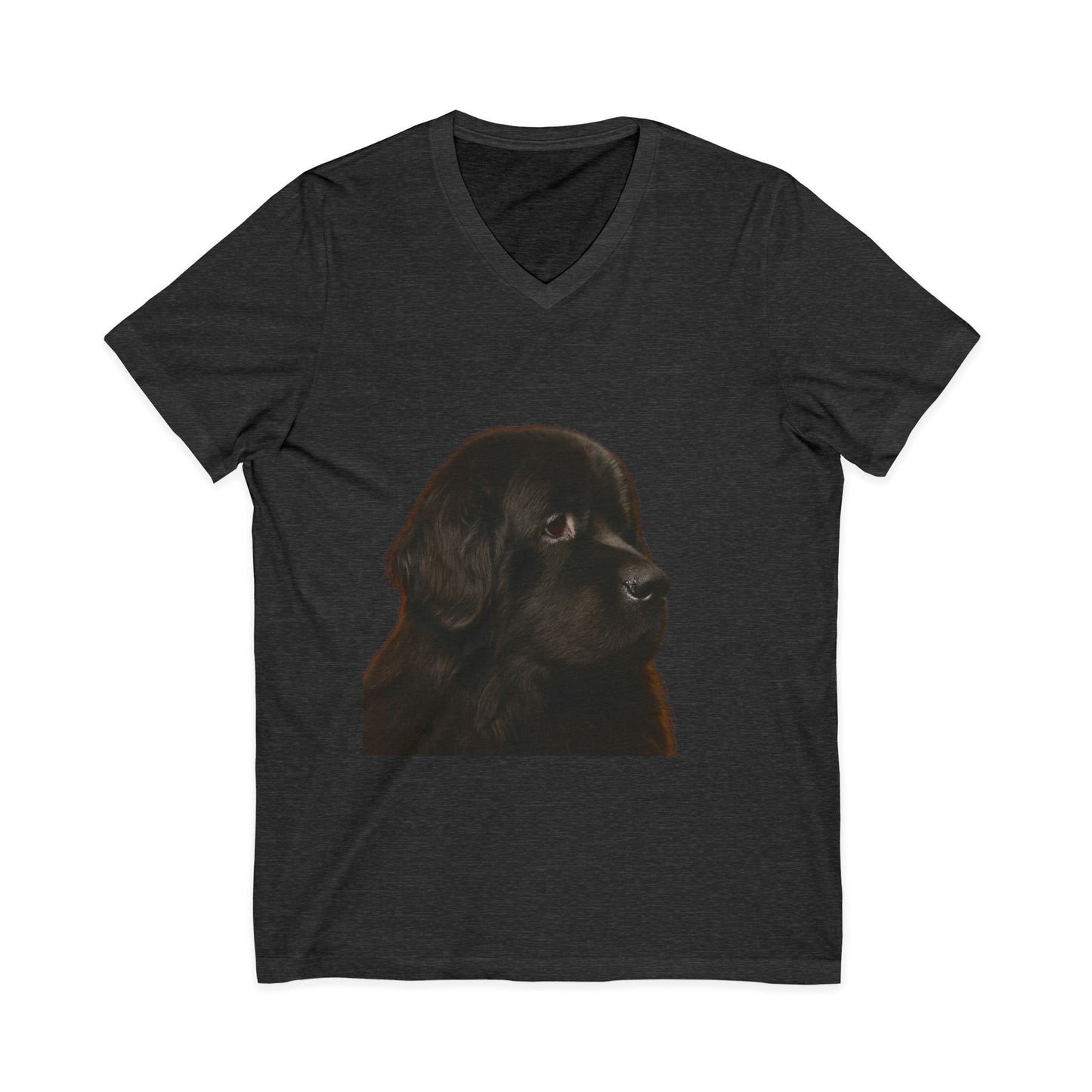 Newfie Head Unisex Short Sleeve V-Neck Tee