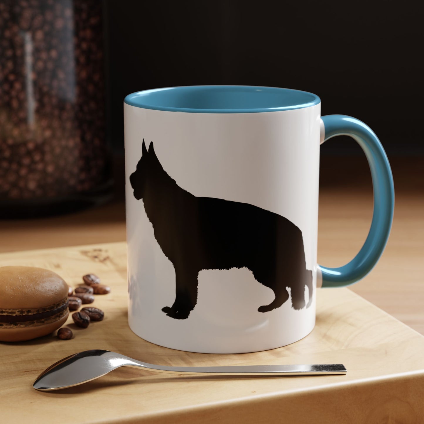 German Shepherd Silhouette 2-Tone Coffee Mug