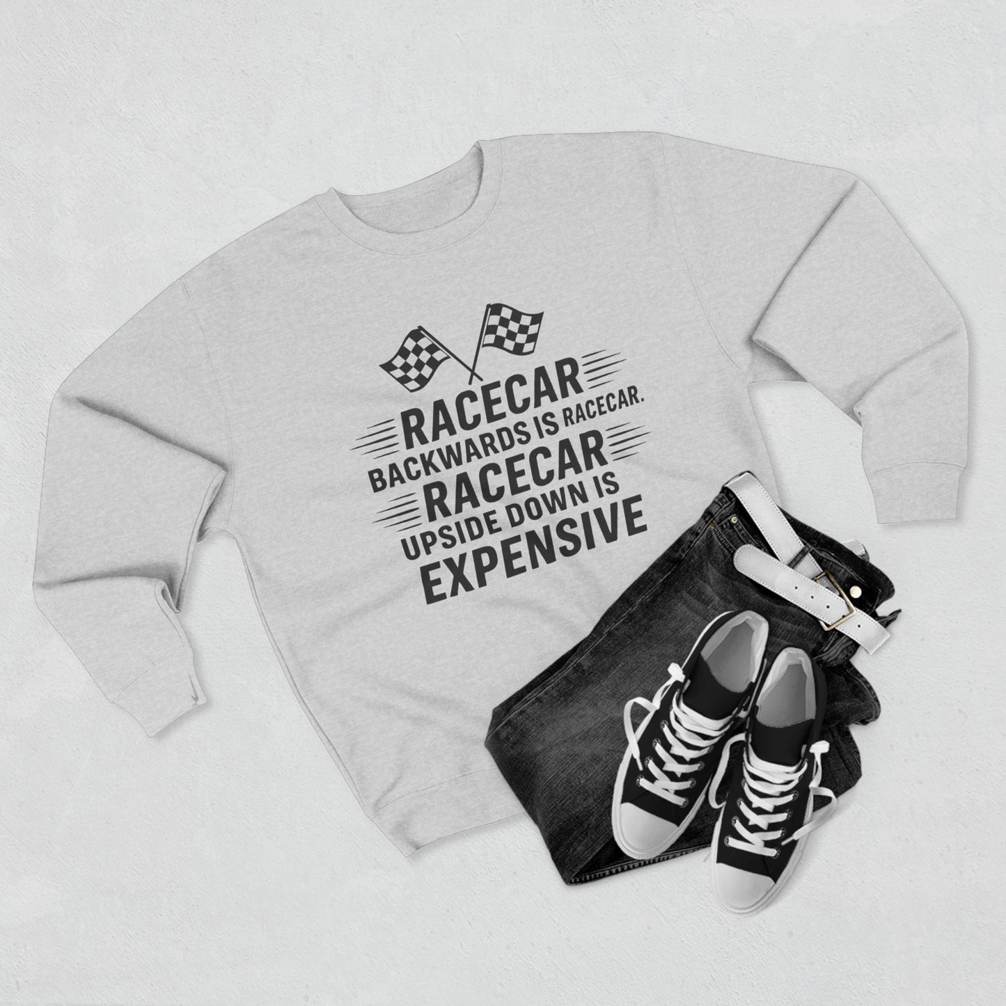 Racecar Backwards Unisex Crewneck Sweatshirt