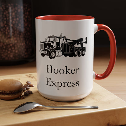 H**ker Express Heavy Tow Truck 2-Tone Coffee Mug