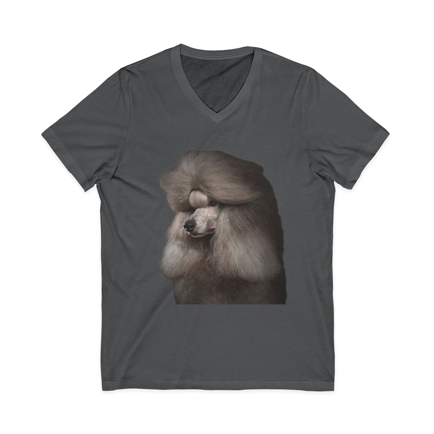Poodle Head Unisex Short Sleeve V-Neck Tee