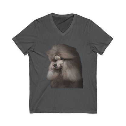 Poodle Head Unisex Short Sleeve V-Neck Tee