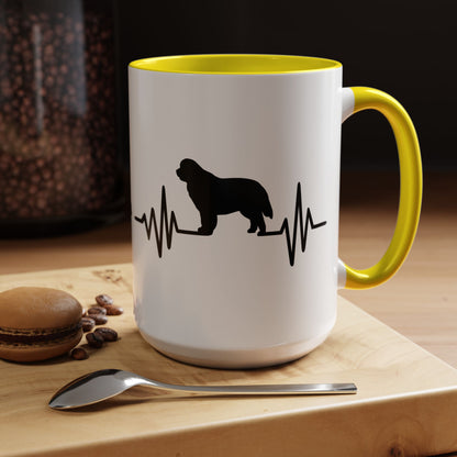 My Heart Beats For Newfies 2-Tone Coffee Mug