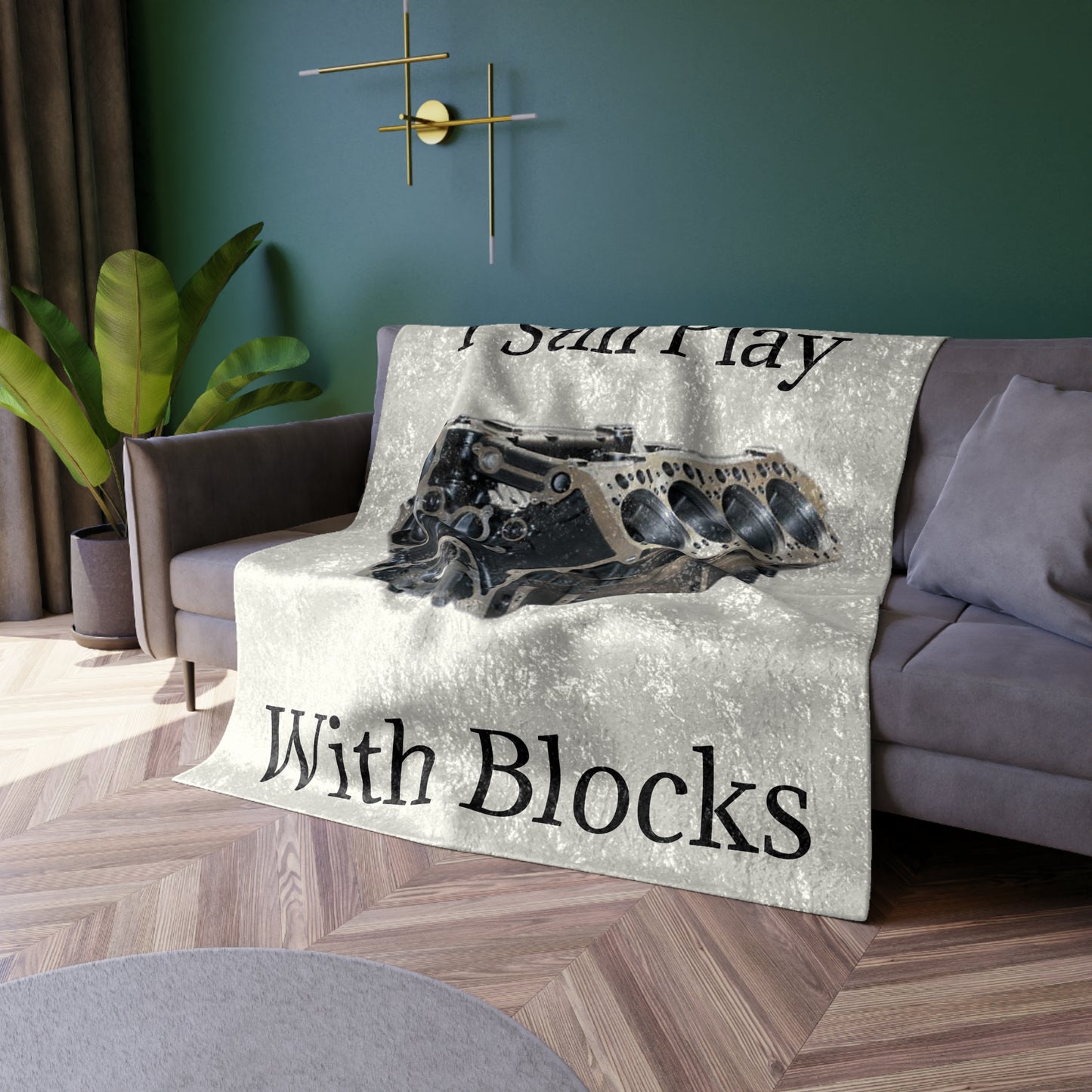 Play With Blocks Crushed Velvet Blanket