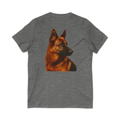 German Shepherd Head Unisex Short Sleeve V-Neck Tee