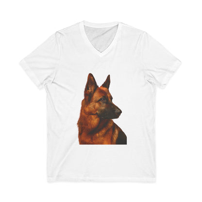 German Shepherd Head Unisex Short Sleeve V-Neck Tee