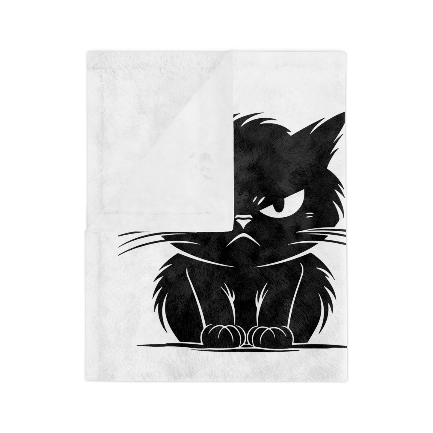 Angry Cat Velveteen Microfiber Blanket