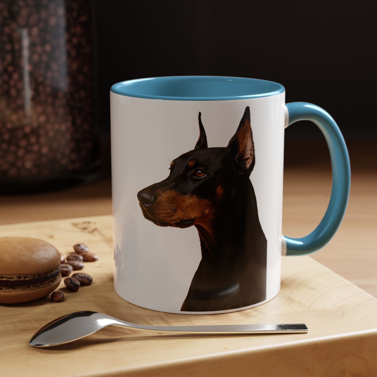Doberman Head 2-Tone Coffee Mug