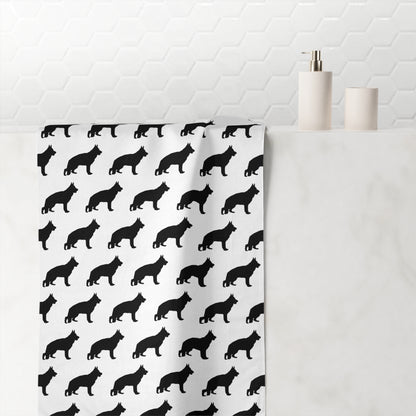 German Shepherd Silhouette Mink-Cotton  Beach Towel