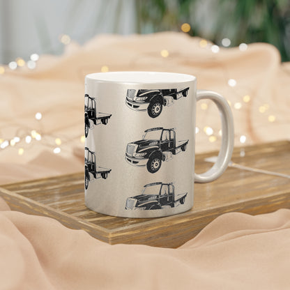 Flatbed Tow Truck Metallic Coffee Mug