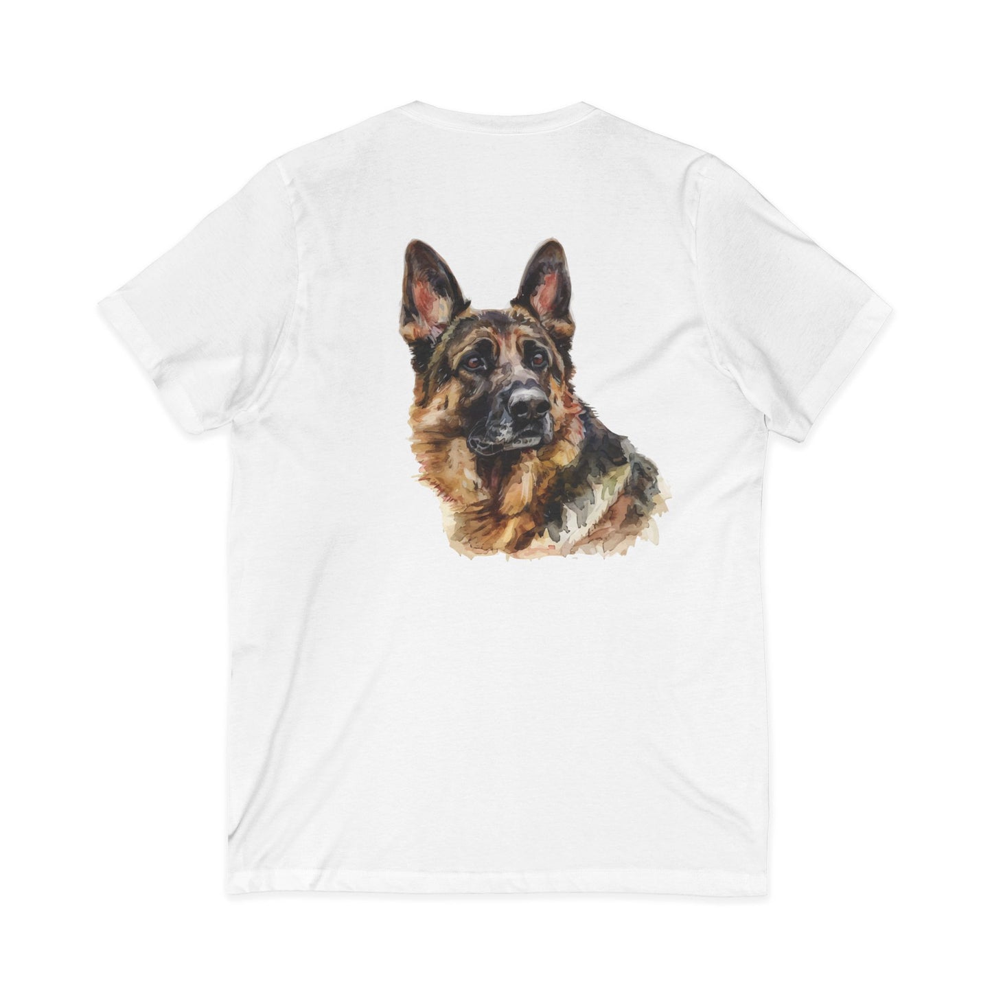German Shepherd Head Unisex Short Sleeve V-Neck Tee