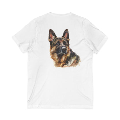 German Shepherd Head Unisex Short Sleeve V-Neck Tee