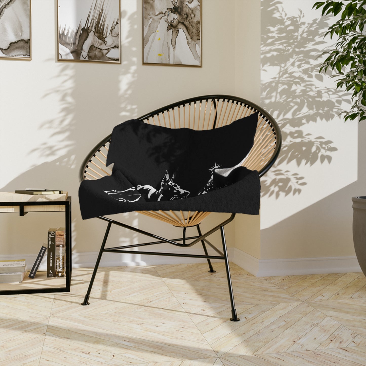 Doberman Christmas Tree Velveteen Microfiber Blanket