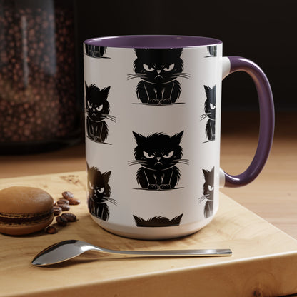 Angry Cat 2-Tone Coffee Mug