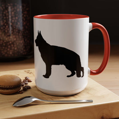 German Shepherd Silhouette 2-Tone Coffee Mug