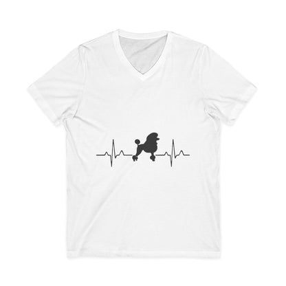 My Heart Beats For Poodles Unisex Short Sleeve V-Neck Tee