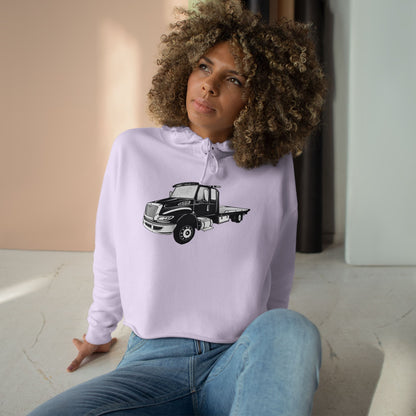 Flatbed Tow Truck Women's Crop Hoodie