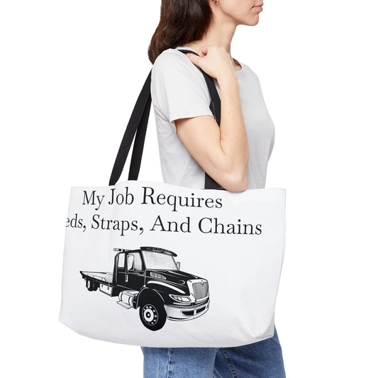 Beds, Straps, And Chains Weekender Tote Bag