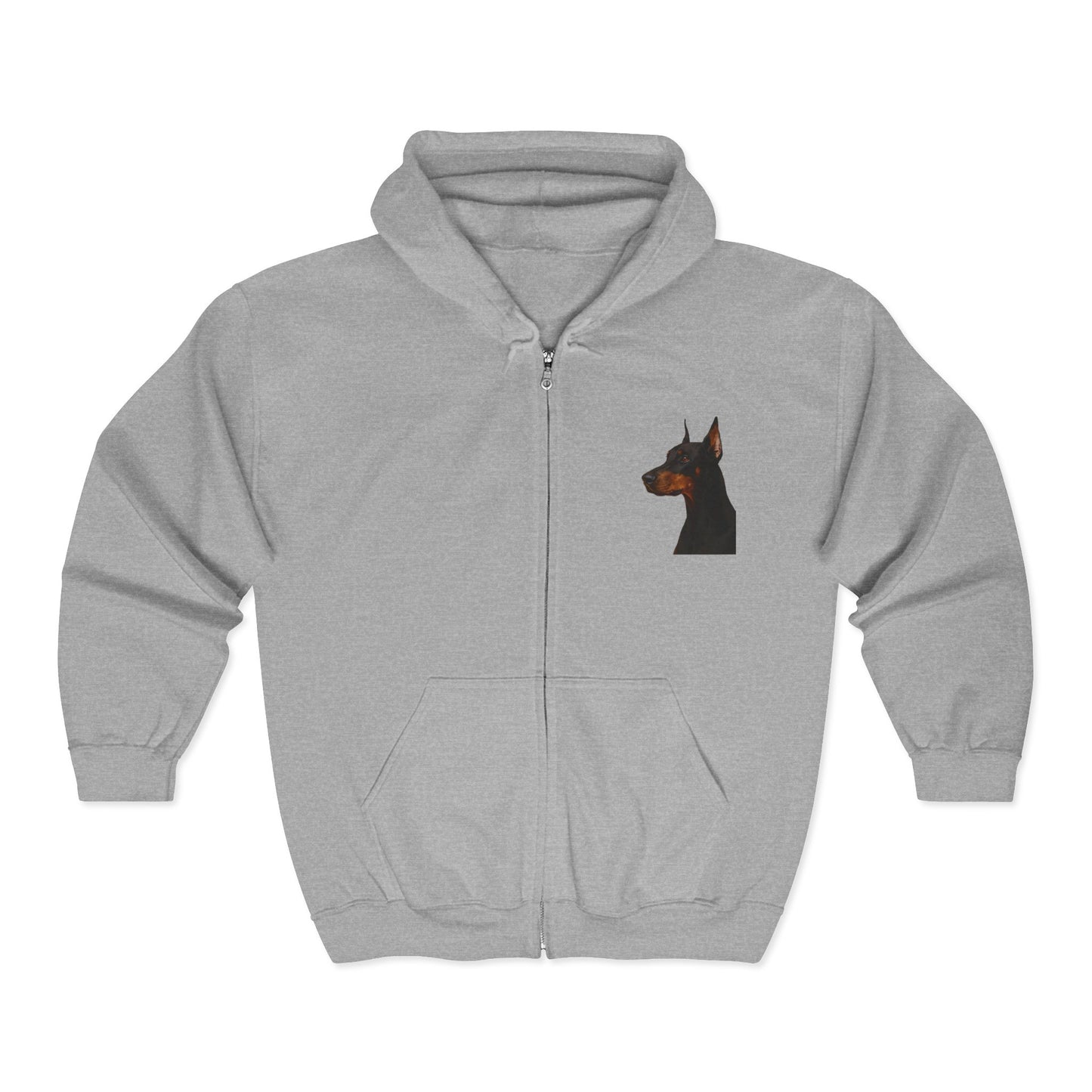 Doberman Head Unisex Full Zip Hoodie