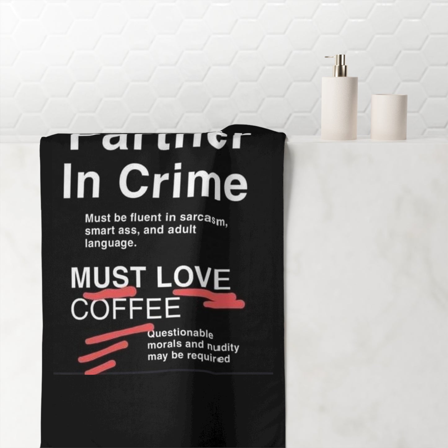 Partner In Crime Mink-Cotton  Beach Towel