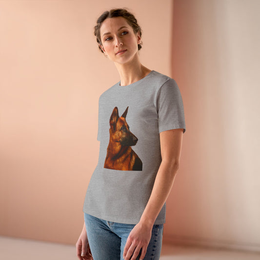 German Shepherd Head Women's Short Sleeve Crewneck Tee