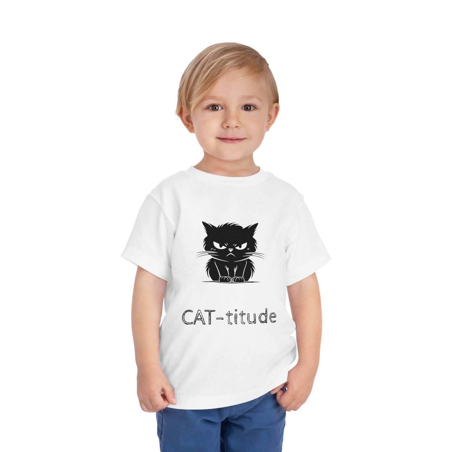 CAT-titude Toddler Unisex Short Sleeve Crewneck Tee