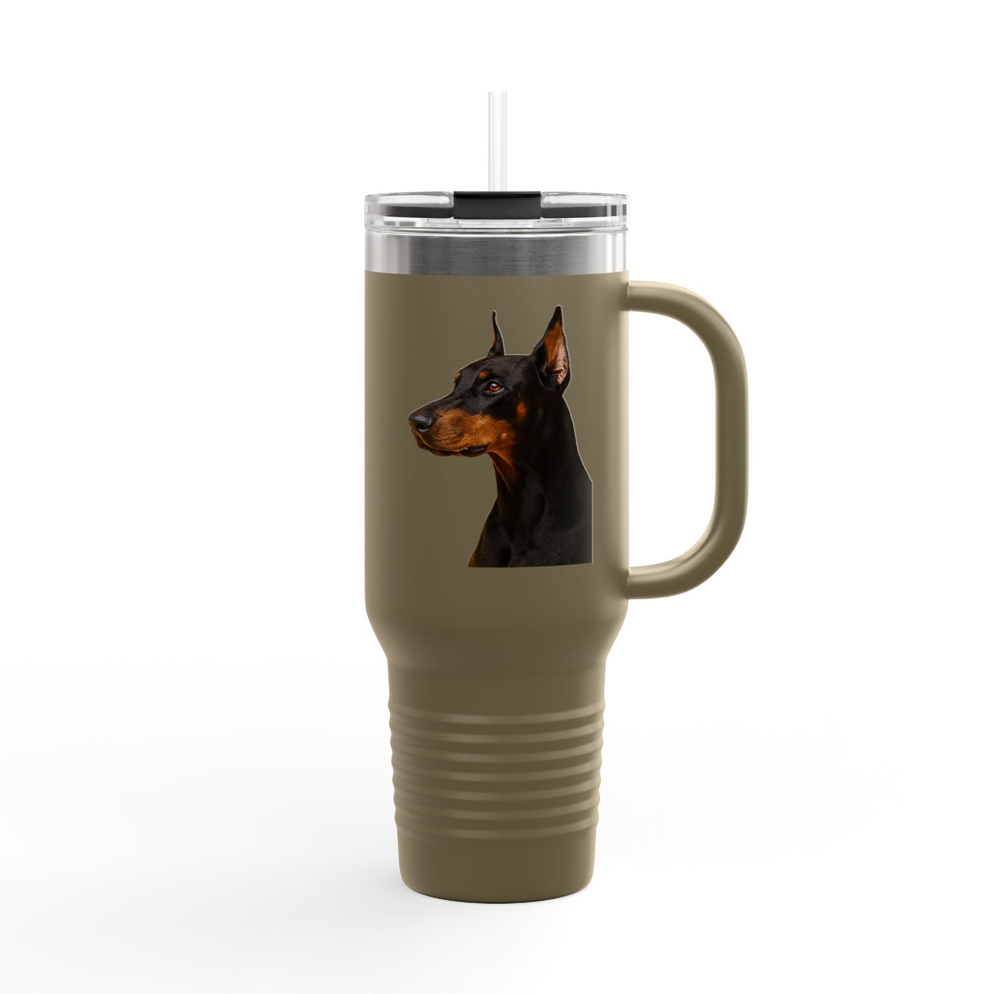 Doberman Head Insulated Travel Mug