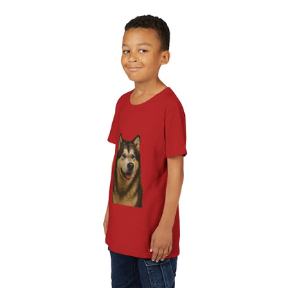 Malamute Head Youth Unisex Short Sleeve Crewneck Tee