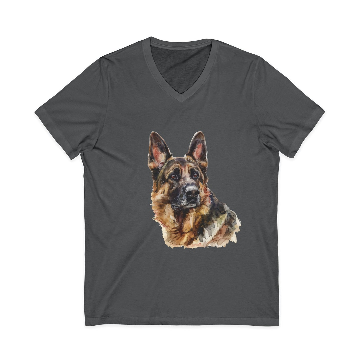German Shepherd Head Unisex Short Sleeve V-Neck Tee