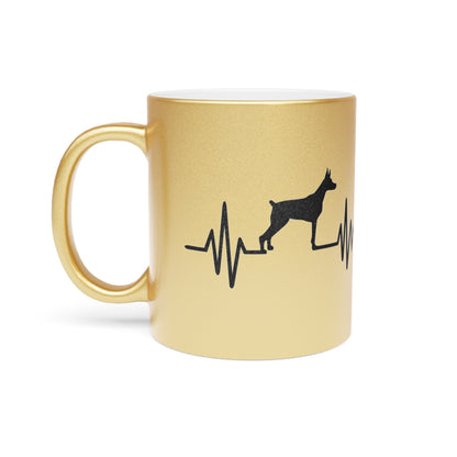 My Heart Beats For Dobermans Metallic Coffee Mug