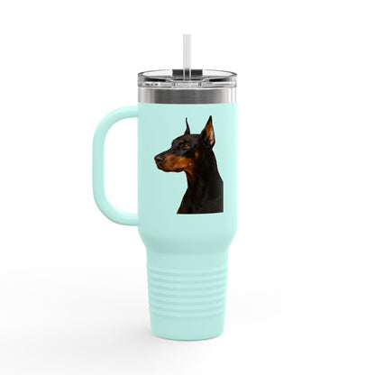 Doberman Head Insulated Travel Mug