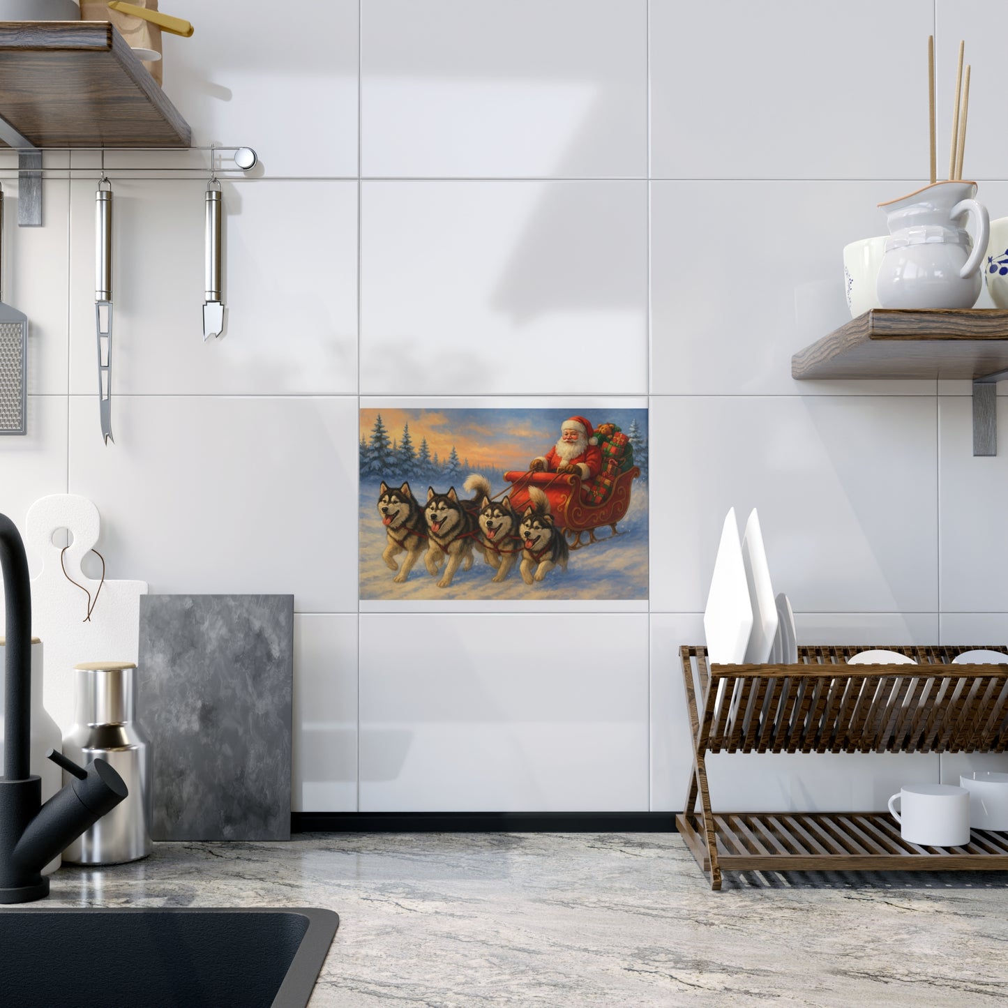 Dashing Through The Snow Ceramic Photo Tile