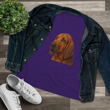 Bloodhound Head Women's Short Sleeve Crewneck Tee