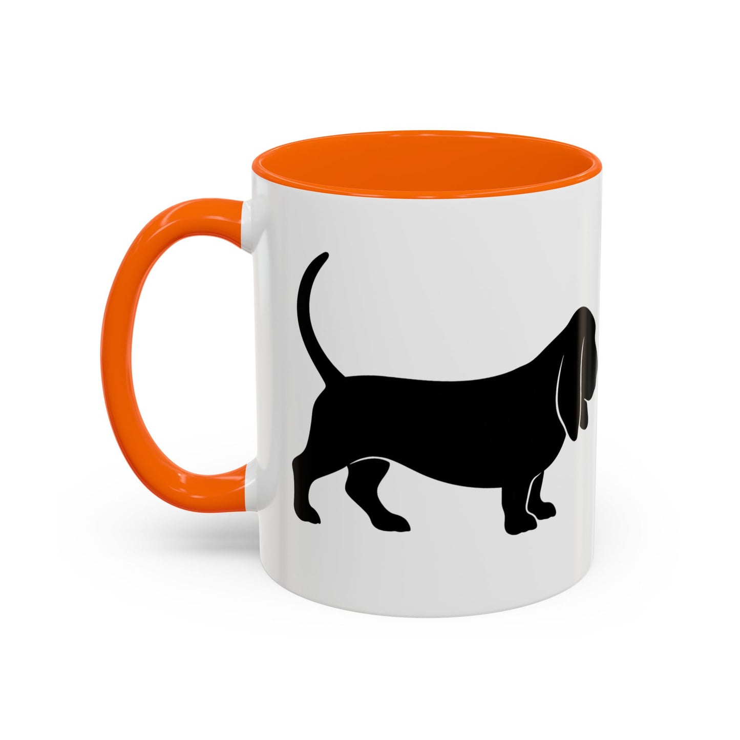 Basset Silhouette 2-Tone Coffee Mug