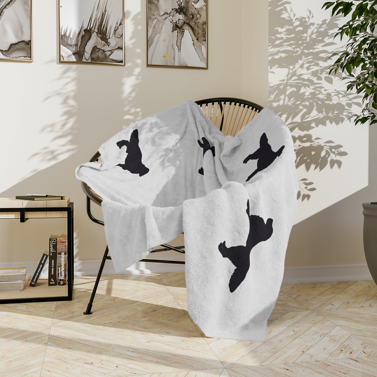 Golden Silhouette Velveteen Microfiber Blanket