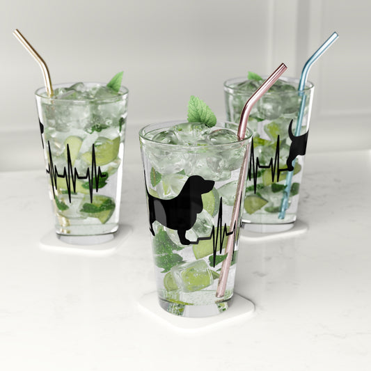 My Heart Beats For Basset Hounds Drinking Glass
