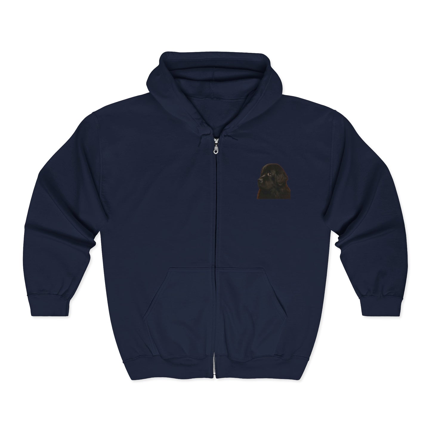 Newfie Head Unisex Full Zip Hoodie
