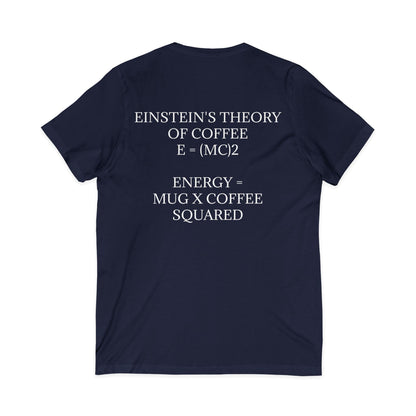 Einstein's Theory Of Coffee Unisex Short Sleeve V-Neck Tee